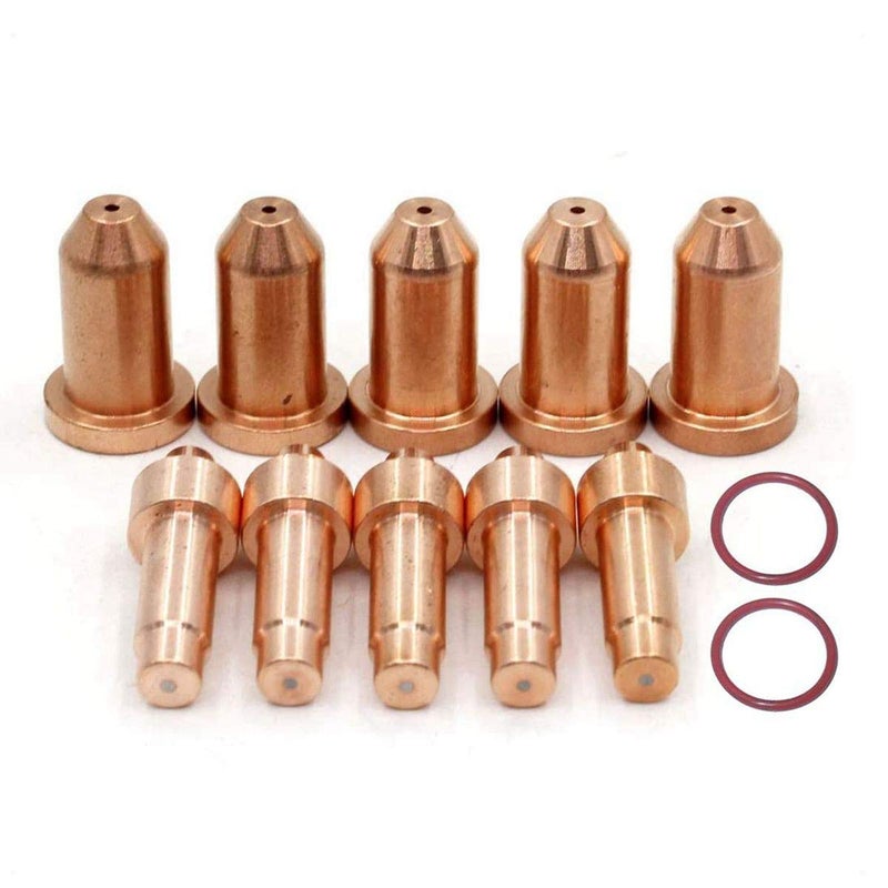 WeldingStop 770791 Electrode & 770796 Tip/Nozzle for Hobart Airforce 27i 40i Plasma Cutter XT30R XT40R Torch Plasma Consumables(PKG-12) - Image 1